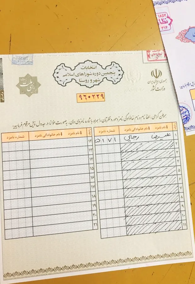حضور در انتخابات کاندیدای شورای اسلامی شهر تهران 1396